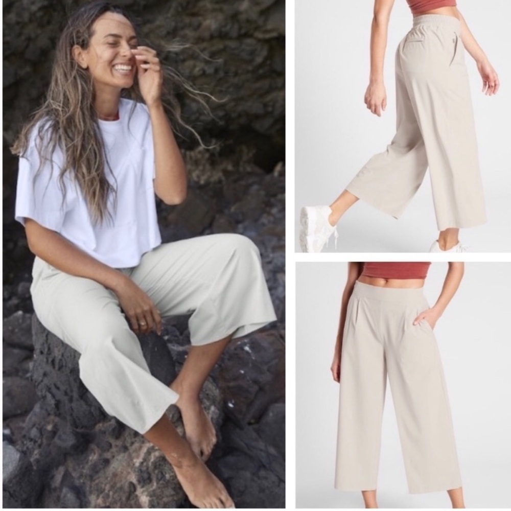 Athleta Brooklyn wide leg crop Pants 47215